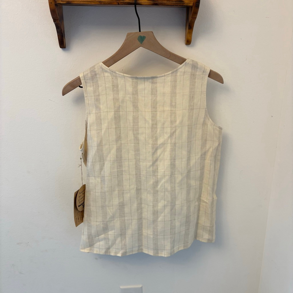 Paul Reid by Virginia Moreno Mongolian Linen Blouse Small Natural - Picture 7 of 7